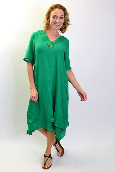 Green Coconut Overlay Tunic Dress - I Love Tunics