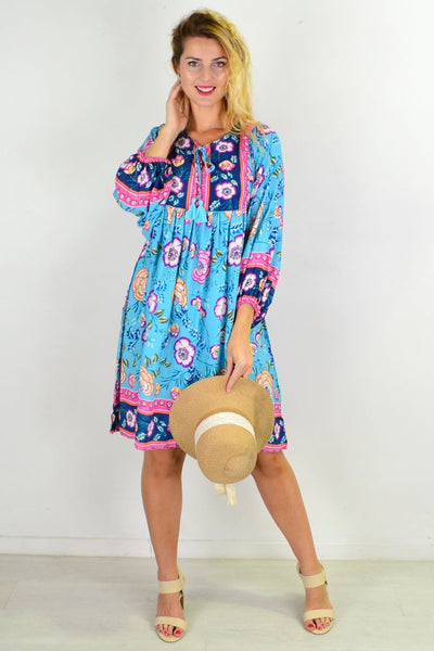 Soft Blue Moroccan Style Boho Tunic Dress | I Love Tunics | Tunic Tops | Tunic | Tunic Dresses  | womens clothing online