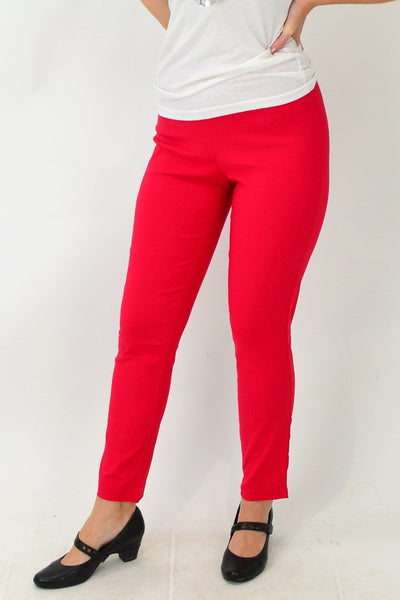 Red Pencil Leg Pull on Pants - I Love Tunics