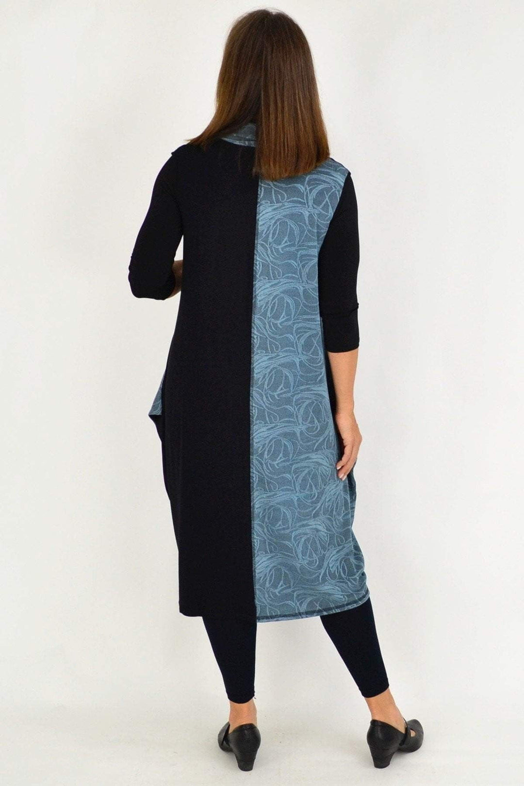 Blue Swirl Sleeveless Winter Tunic Dress Blue Swirl Sleeveless Winter Tunic Dress