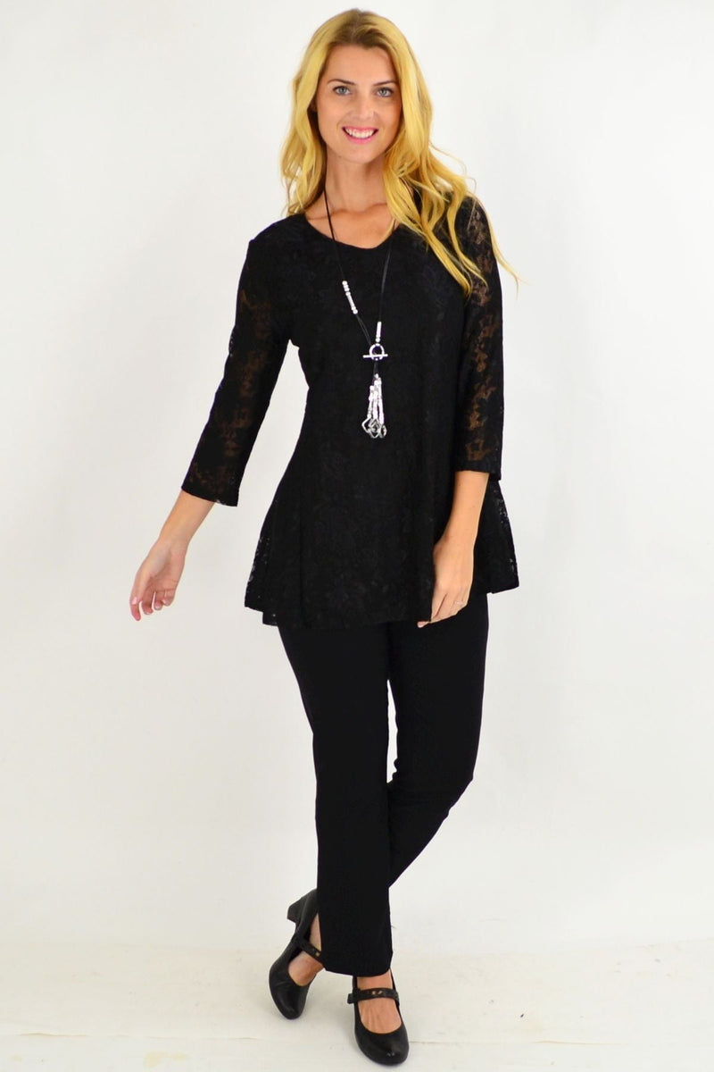 Quixie Black Evening Tunic Top main image 0