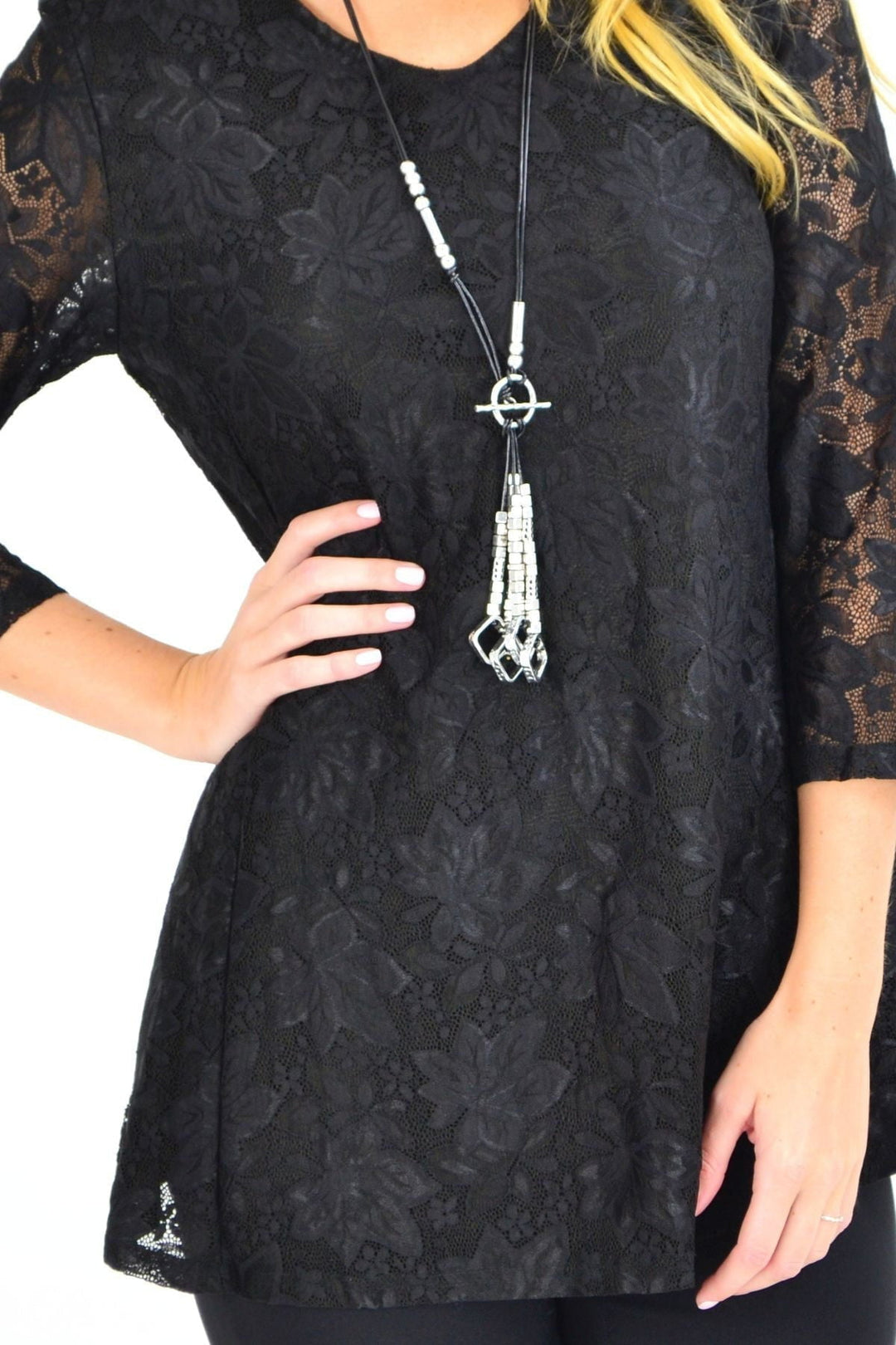 Night Out Black Lace Tunic Top I Love Tunics