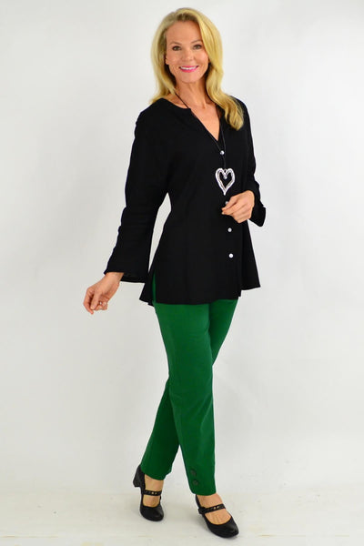 Black V Neck Linen Shirt | I Love Tunics | Tunic Tops | Tunic | Tunic Dresses  | womens clothing online