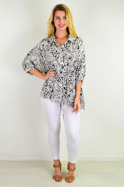 Black Giraffe Print Relaxed Fit Tunic Blouse | I Love Tunics | Tunic Tops | Tunic | Tunic Dresses  | womens clothing online