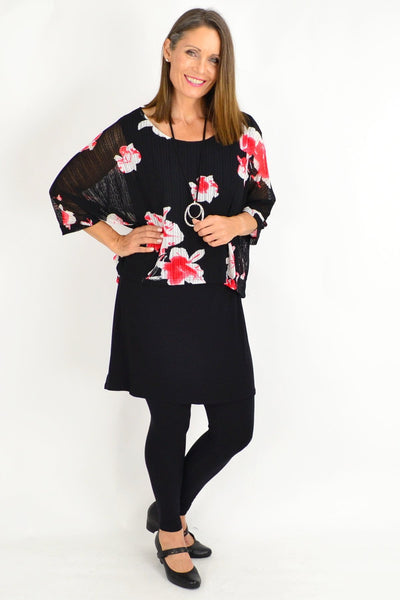 Frans Floral Overlay Tunic Top | I Love Tunics | Tunic Tops | Tunic | Tunic Dresses  | womens clothing online