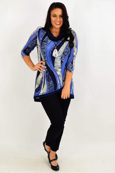 Navy Cowl neck Tunic Top | I Love Tunics | Tunic Tops | Tunic | Tunic Dresses  | womens clothing online