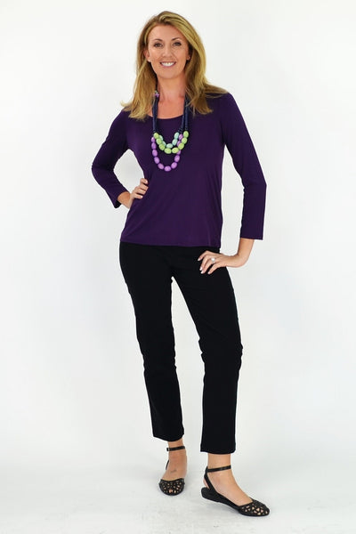 Purple 3/4 Sleeve Basic | I Love Tunics | Tunic Tops | Tunic | Tunic Dresses  | womens clothing online