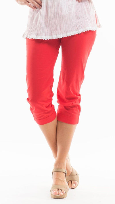 3/4 Red Cotton Pants | I Love Tunics | Tunic Tops | Tunic | Tunic Dresses  | womens clothing online