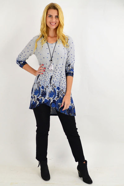 Navy Blue Floral Ferguson Tunic Top | I Love Tunics | Tunic Tops | Tunic | Tunic Dresses  | womens clothing online