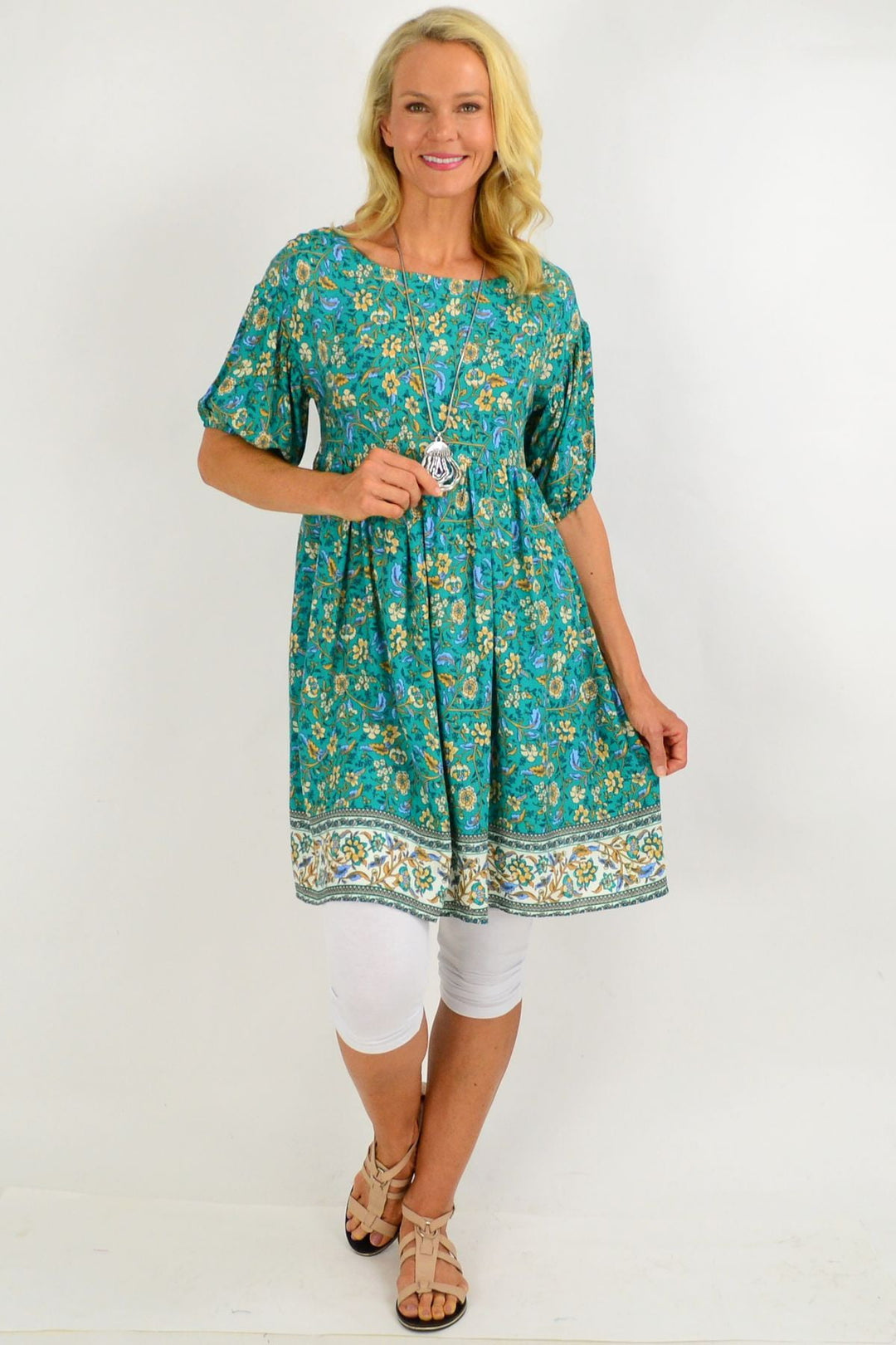 emerald green tunic dress Emerald Green Caftan Tunic Dress