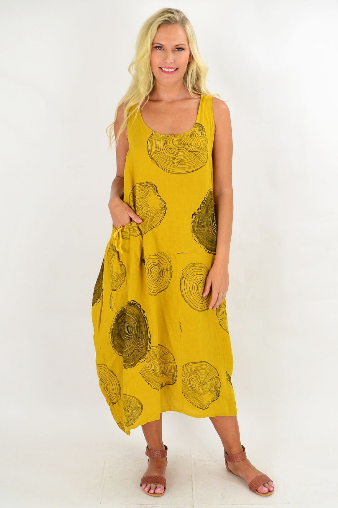 mustard yellow tunic dress Layered Tunic Dress