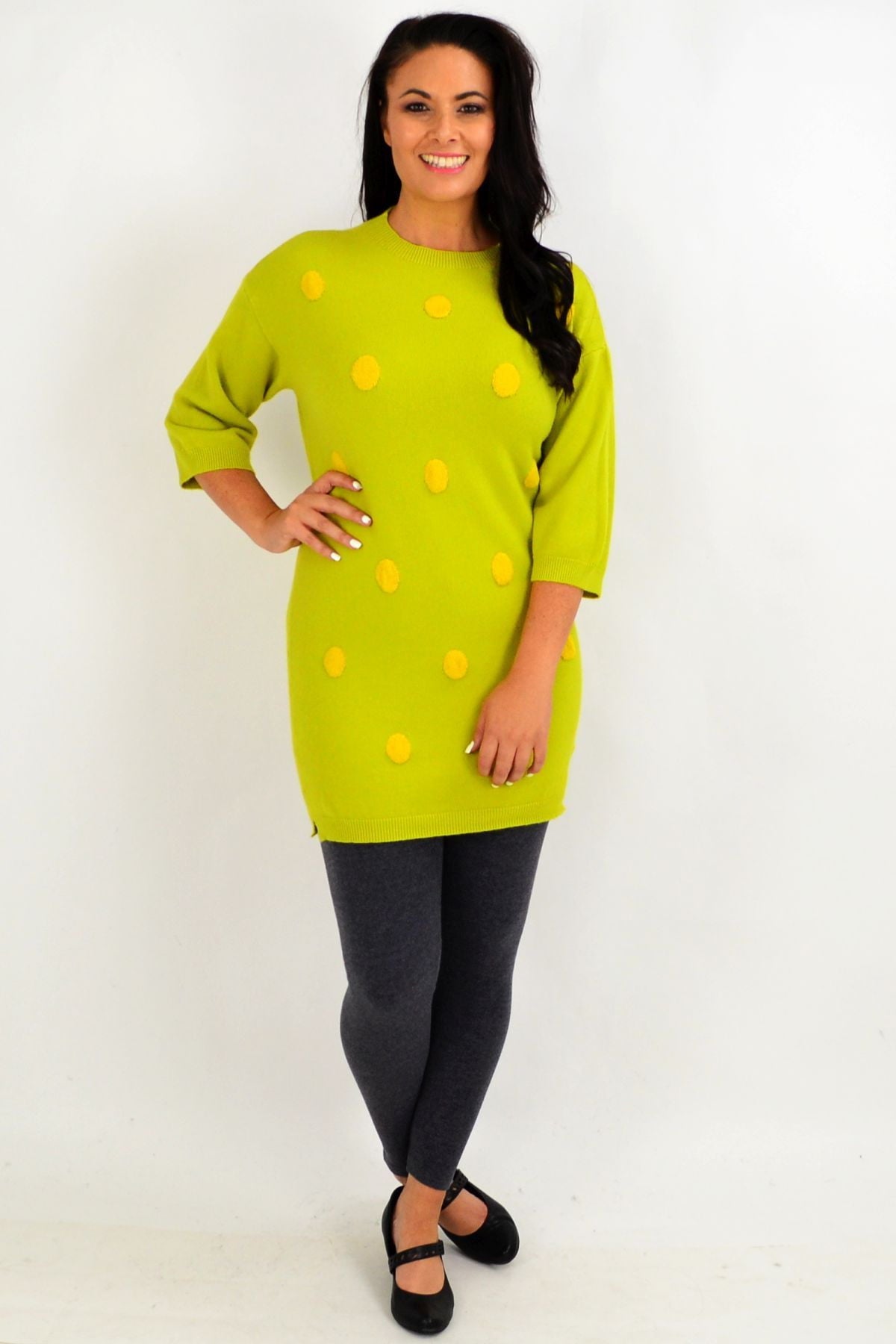 Lucy Lime Green Knit Tunic Jumper I Love Tunics