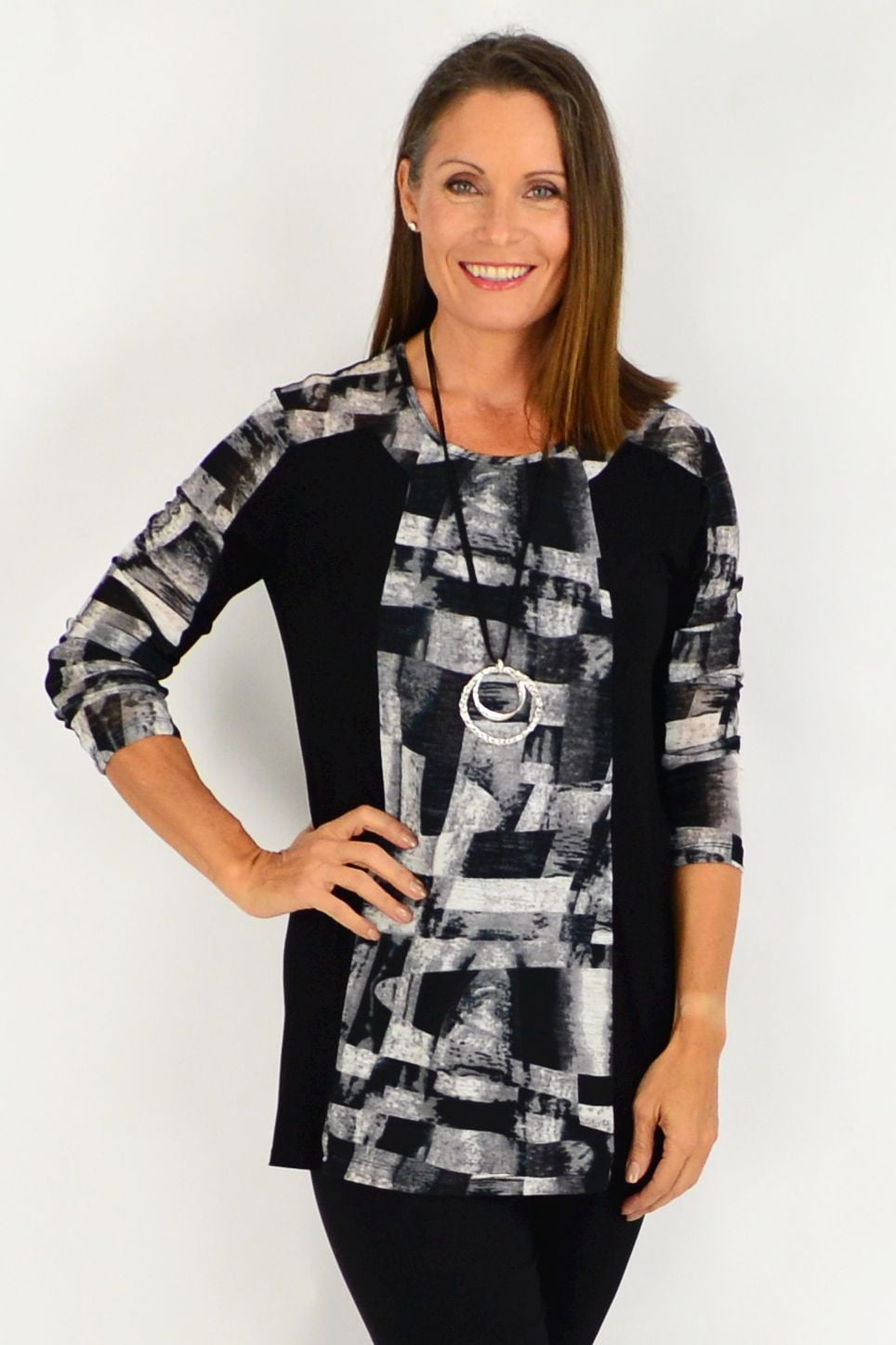 Maria Silver Black Tunic Top I Love Tunics