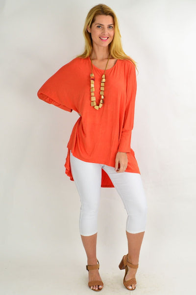Orange Bamboo Tunic Top - I Love Tunics