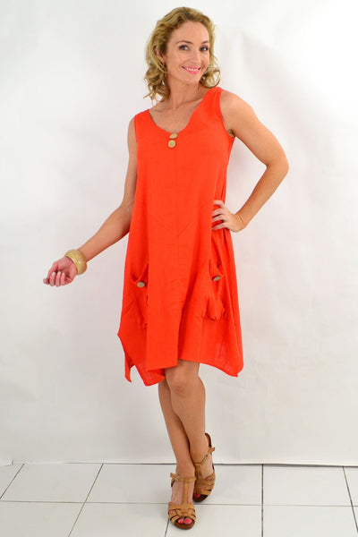 Costa Rica Vivid Orange Tunic Dress - I Love Tunics