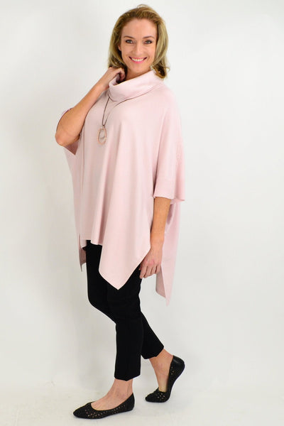 Soft Pink Oversized Knit Tunic Jumper - I Love Tunics