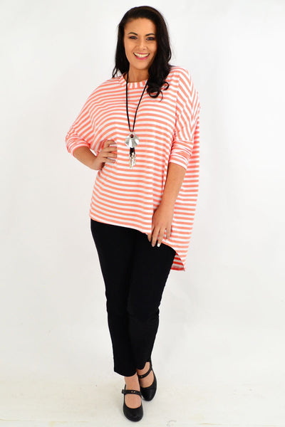 Coral Swing Stripe Tunic Top by Cordelia St | I Love Tunics | Tunic Tops | Tunic | Tunic Dresses  | womens clothing online