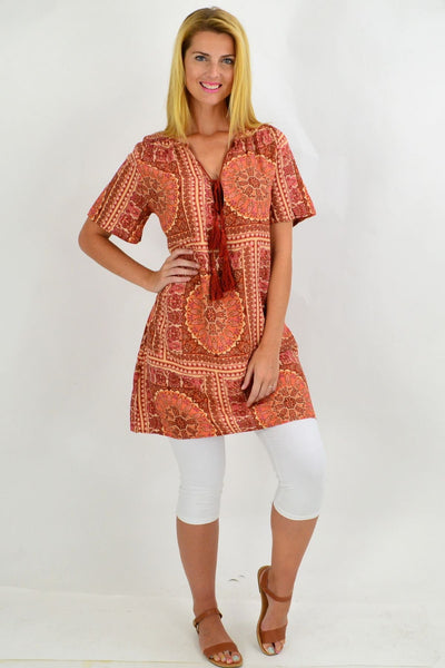 Back to the 70s Tie Up Neck Tunic Dress | I Love Tunics | Tunic Tops | Tunic | Tunic Dresses  | womens clothing online