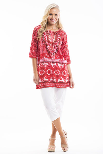 Red White Moroccan Tunic | I Love Tunics | Tunic Tops | Tunic | Tunic Dresses  | womens clothing online