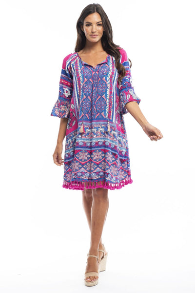 Blue St Tropez 3/4 sleeve Tunic Dress - I Love Tunics