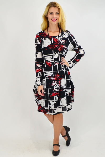 Red Butterfly Cocoon Tunic Dress - I Love Tunics